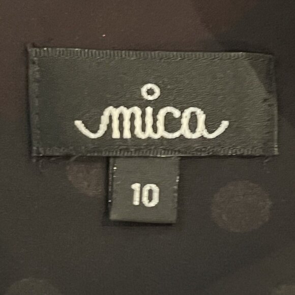 Mica Women's VTG Dress Size 10 Black White Polka Dot Red Rose Sleeveless 90's - Picture 14 of 14